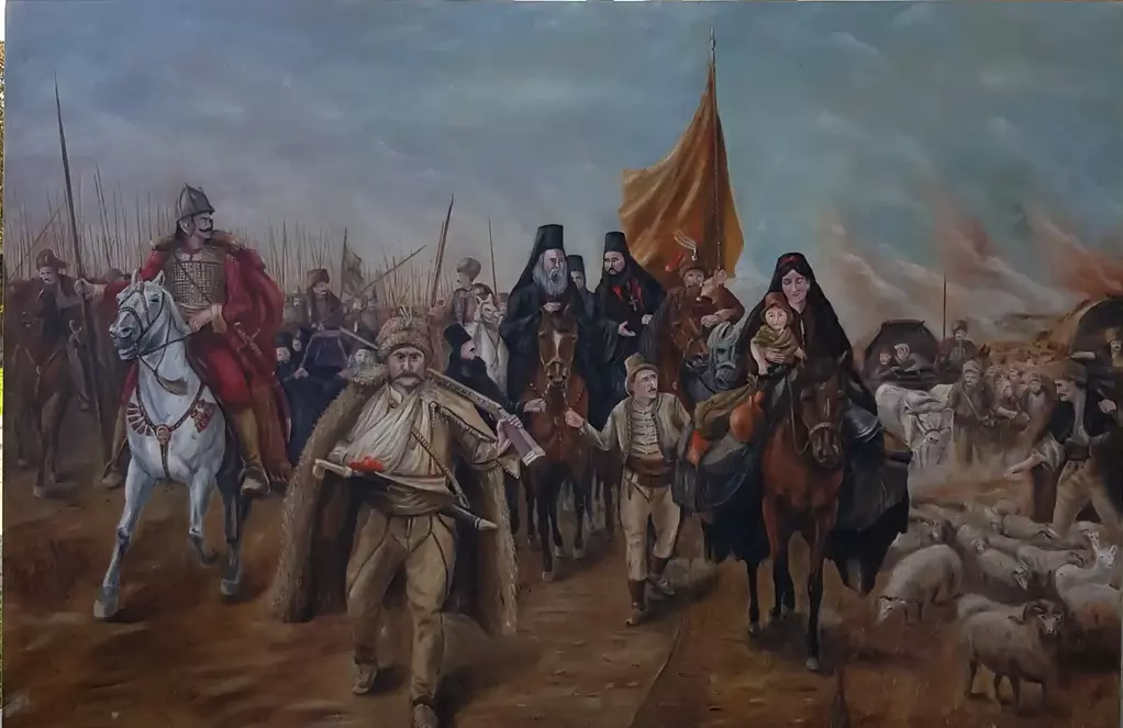 Seobe Srba reprodukcija ulje na platnu – VesnaV Art