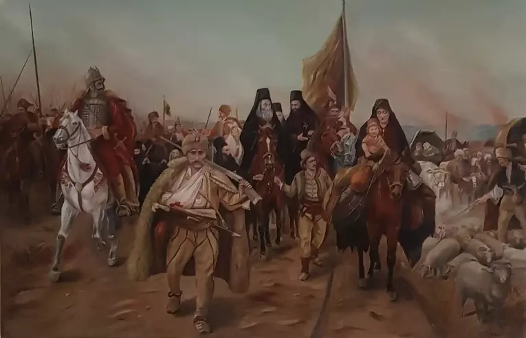 Seobe Srba – ulje na platnu, VesnaV Art